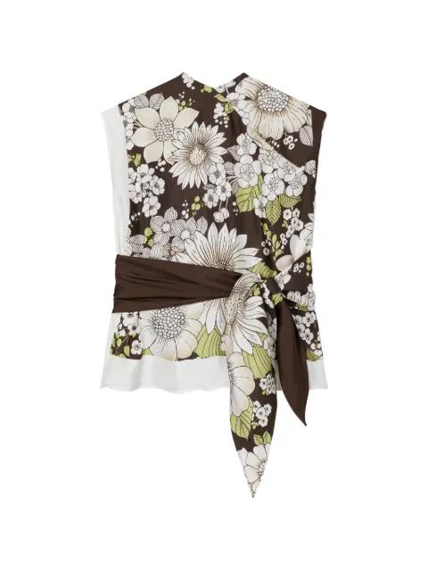 printed silk top by TORY BURCH