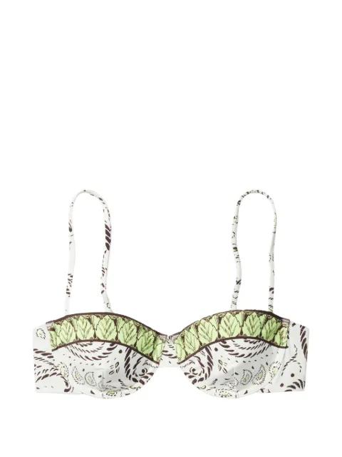 printed underwire bikini top by TORY BURCH