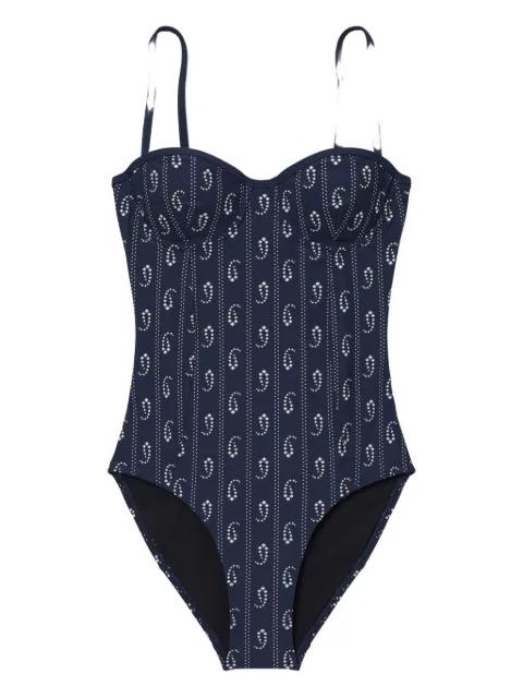 printed underwire swimsuit by TORY BURCH