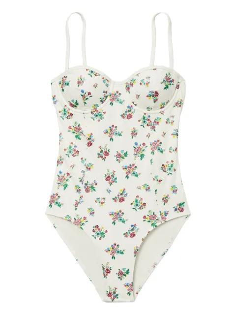 printed underwire swimsuit by TORY BURCH