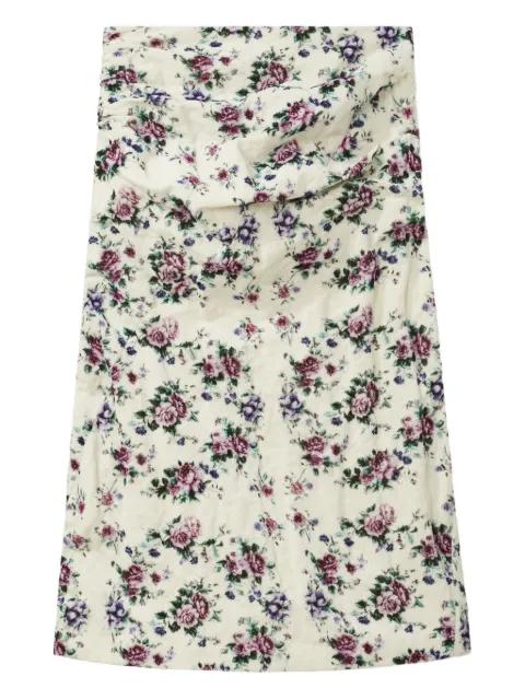 printed velvet midi skirt by TORY BURCH