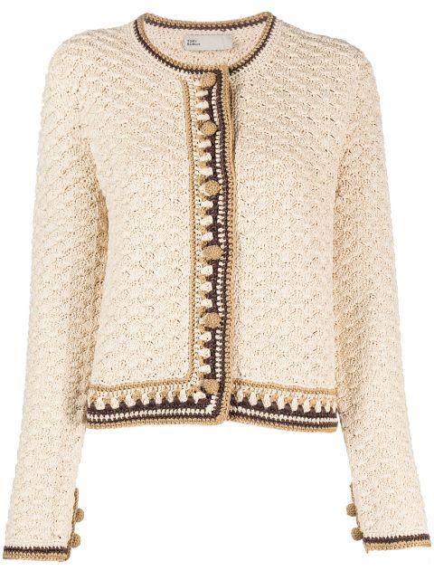 round-neck button-up cardigan by TORY BURCH