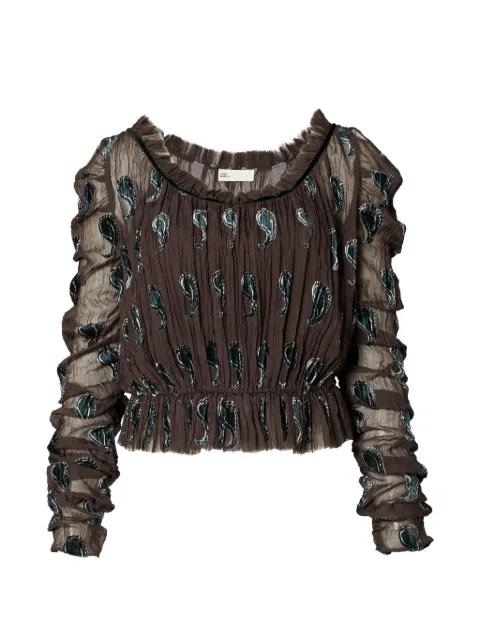ruched velvet top by TORY BURCH