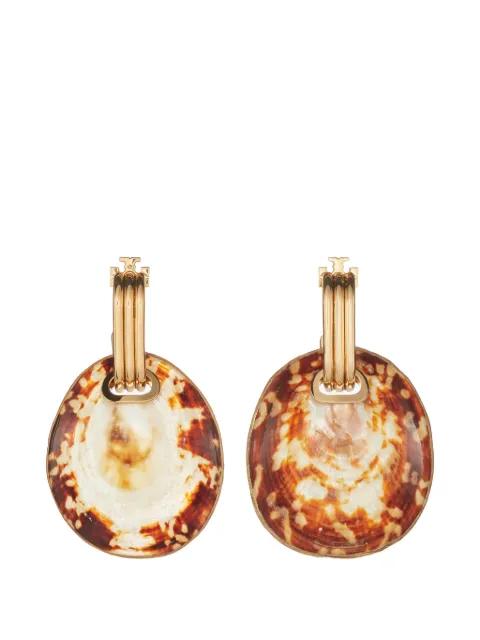 runway shell drop earrings by TORY BURCH