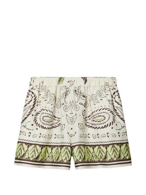 silk camp shorts by TORY BURCH