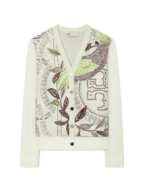 silk front cardigan by TORY BURCH