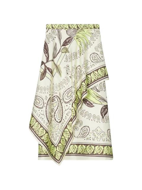 silk scarf wrap skirt by TORY BURCH