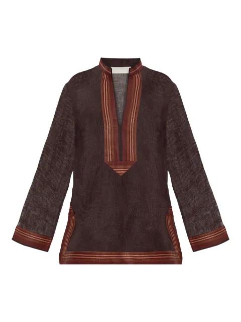 striped-detail blouse by TORY BURCH