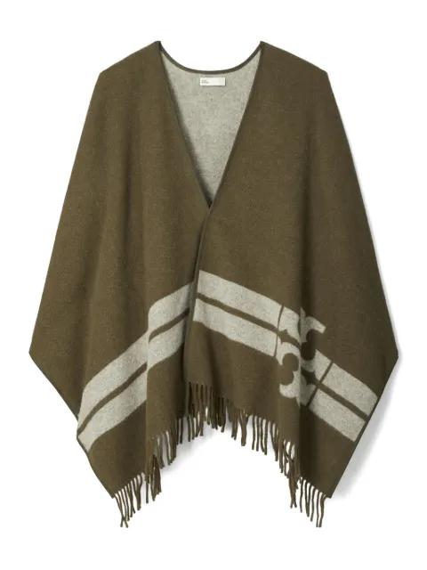 striped logo cape by TORY BURCH