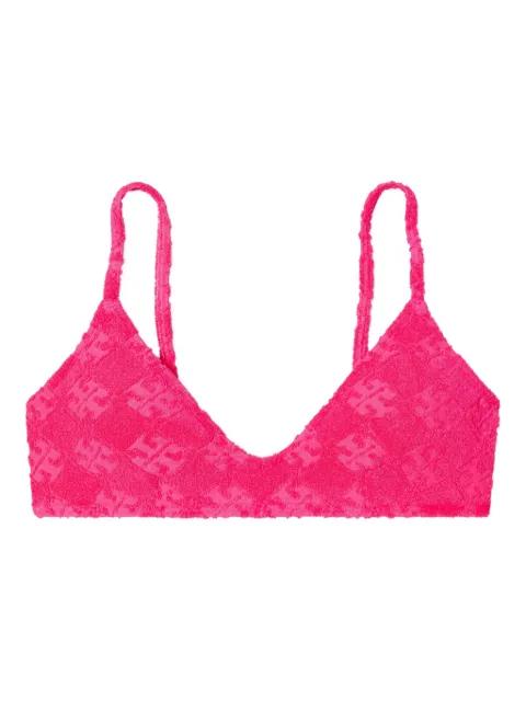 terry-cloth bikini top by TORY BURCH