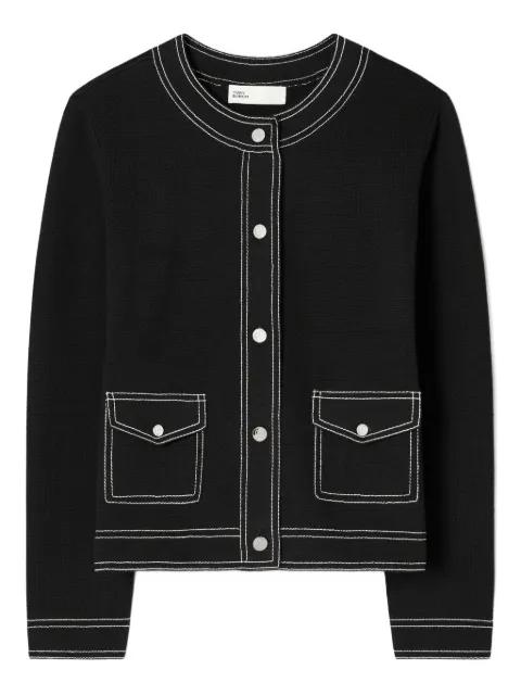 topstitch pocket cardigan by TORY BURCH