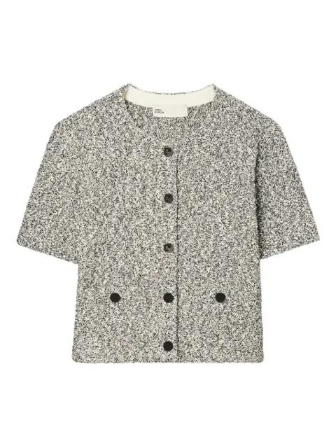 tweed button cardigan by TORY BURCH