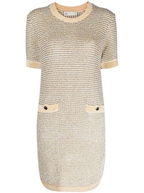 velvet striped midi dress by TORY BURCH