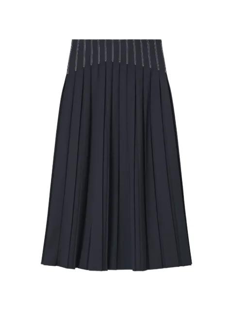 wool twill pleated skirt by TORY BURCH