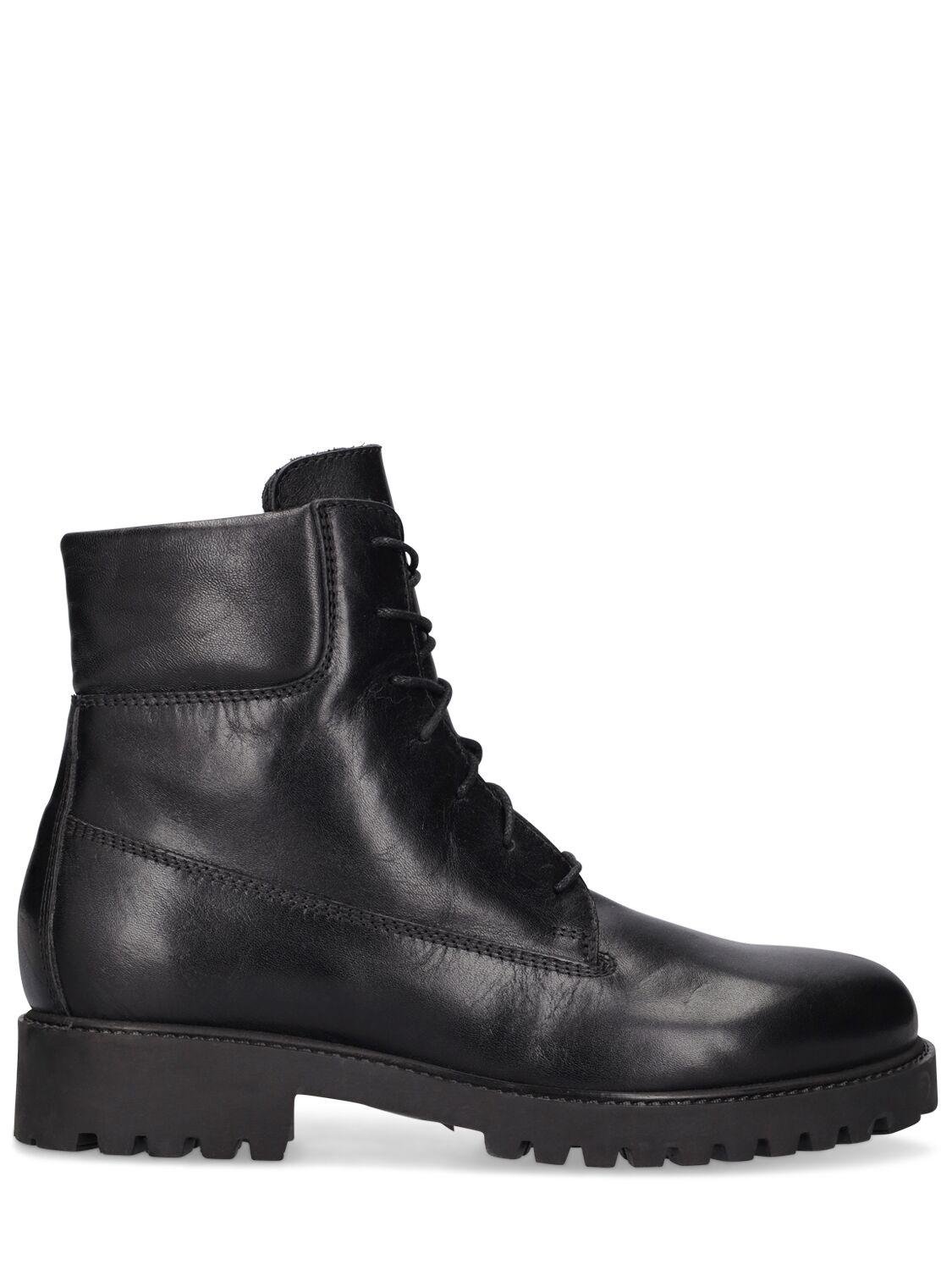 35mm The Husky Leather Combat Boots by TOTEME