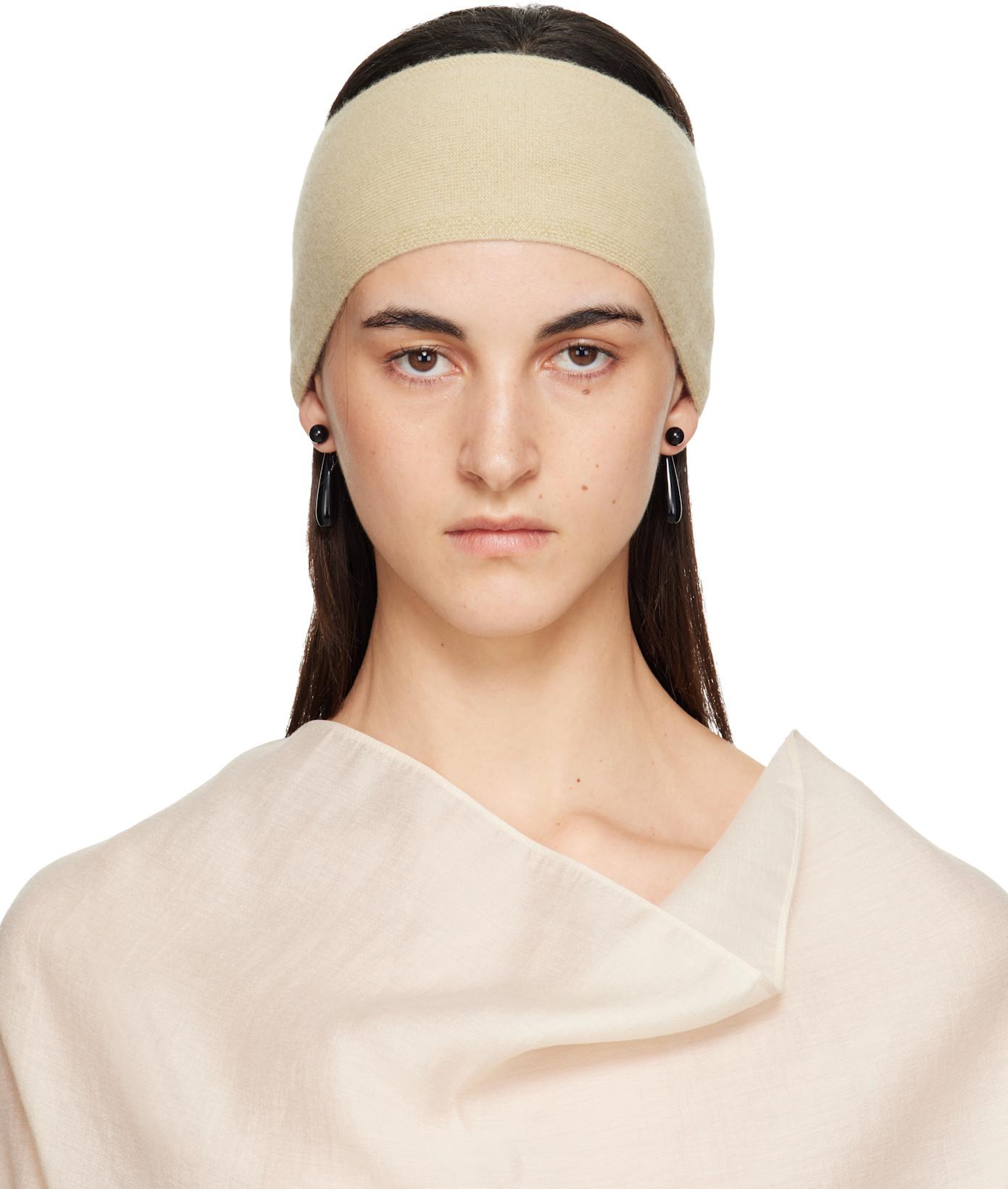 Beige Cashmere Headband by TOTEME