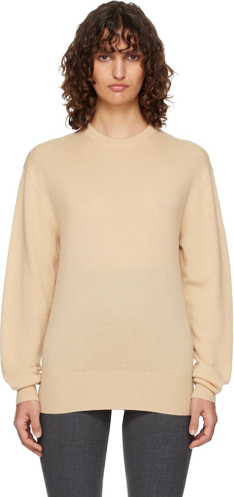 Beige Classic Cashmere Crew Knit Sweater by TOTEME