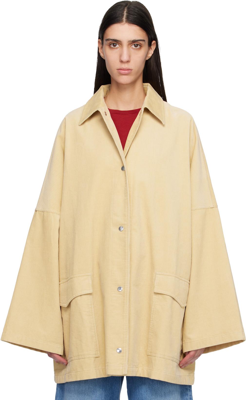 Beige Cord Overshirt Chore Jacket by TOTEME