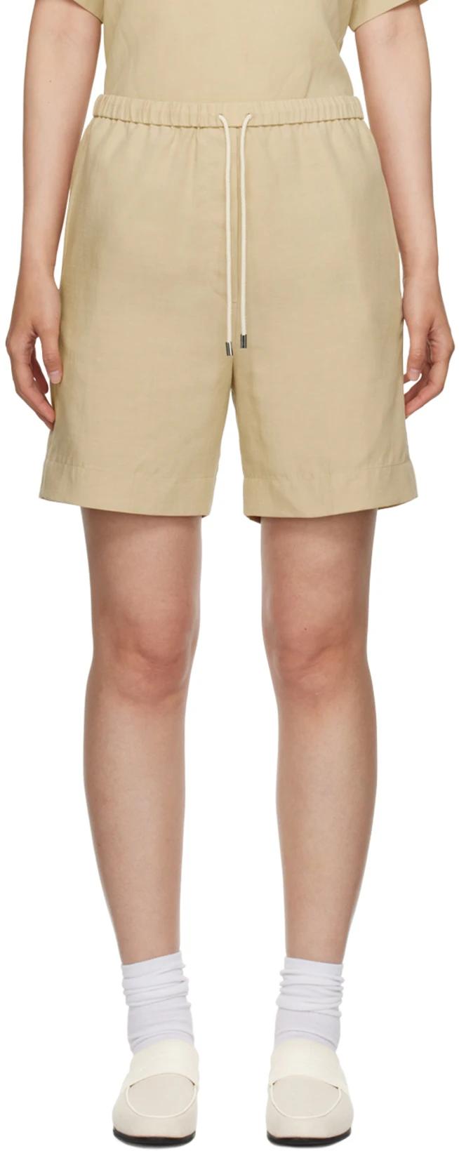 Beige Drawstring Shorts by TOTEME