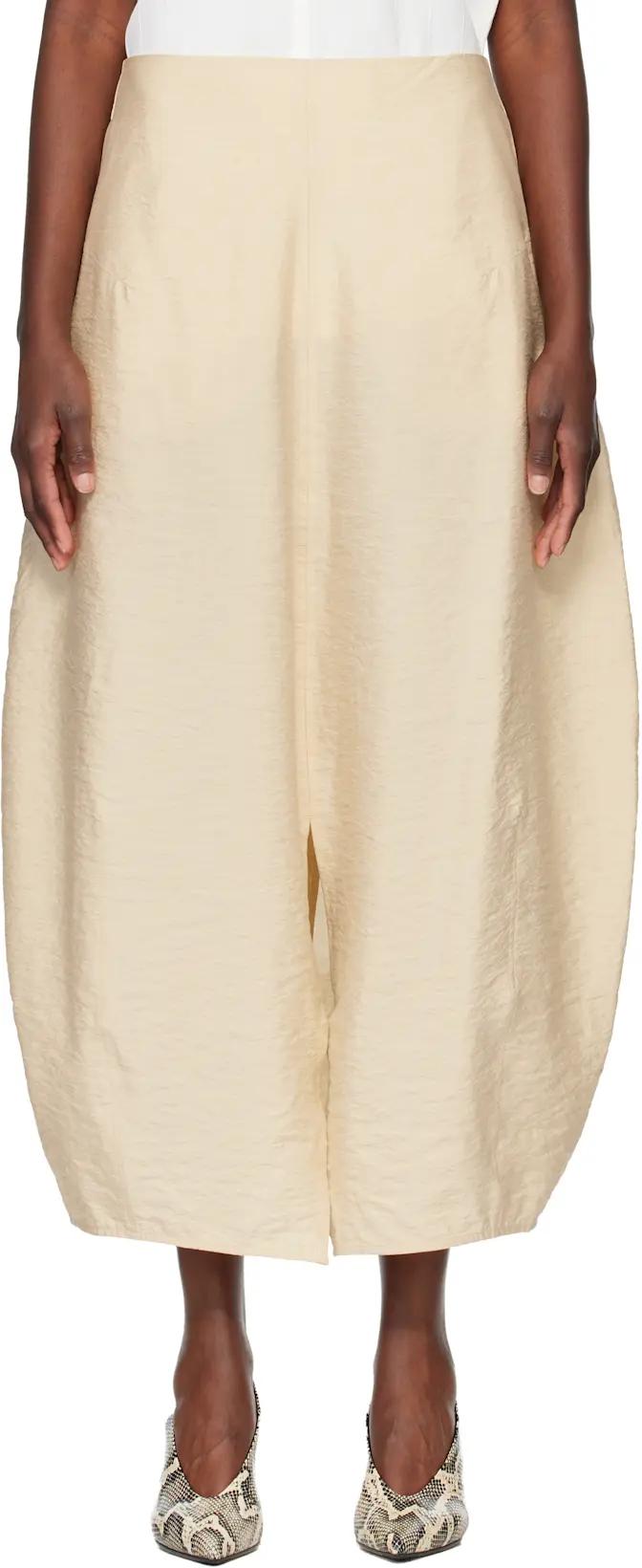 Beige Parachute Maxi Skirt by TOTEME