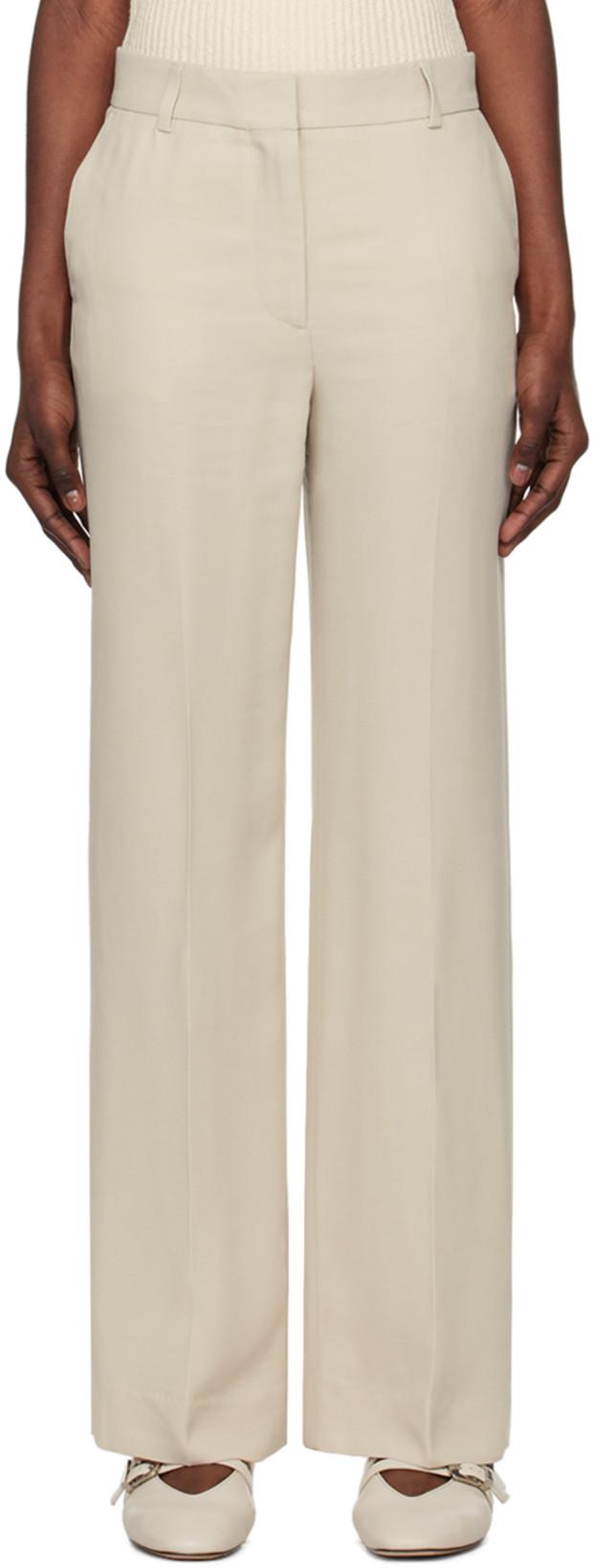 Beige Straight-Leg Trousers by TOTEME
