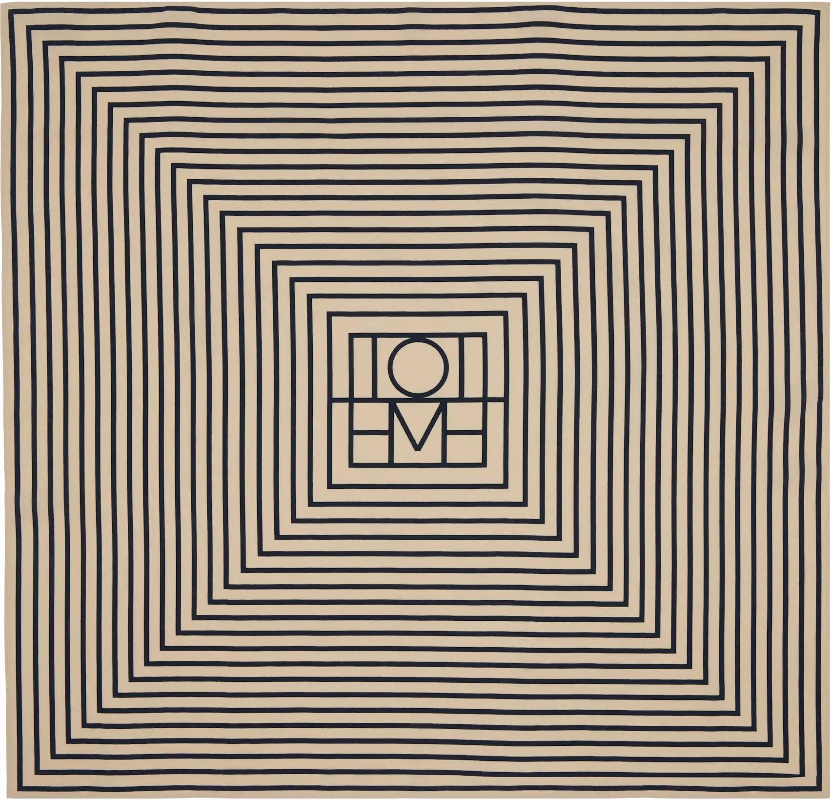 Beige & Black Signature Monogram Silk Scarf by TOTEME