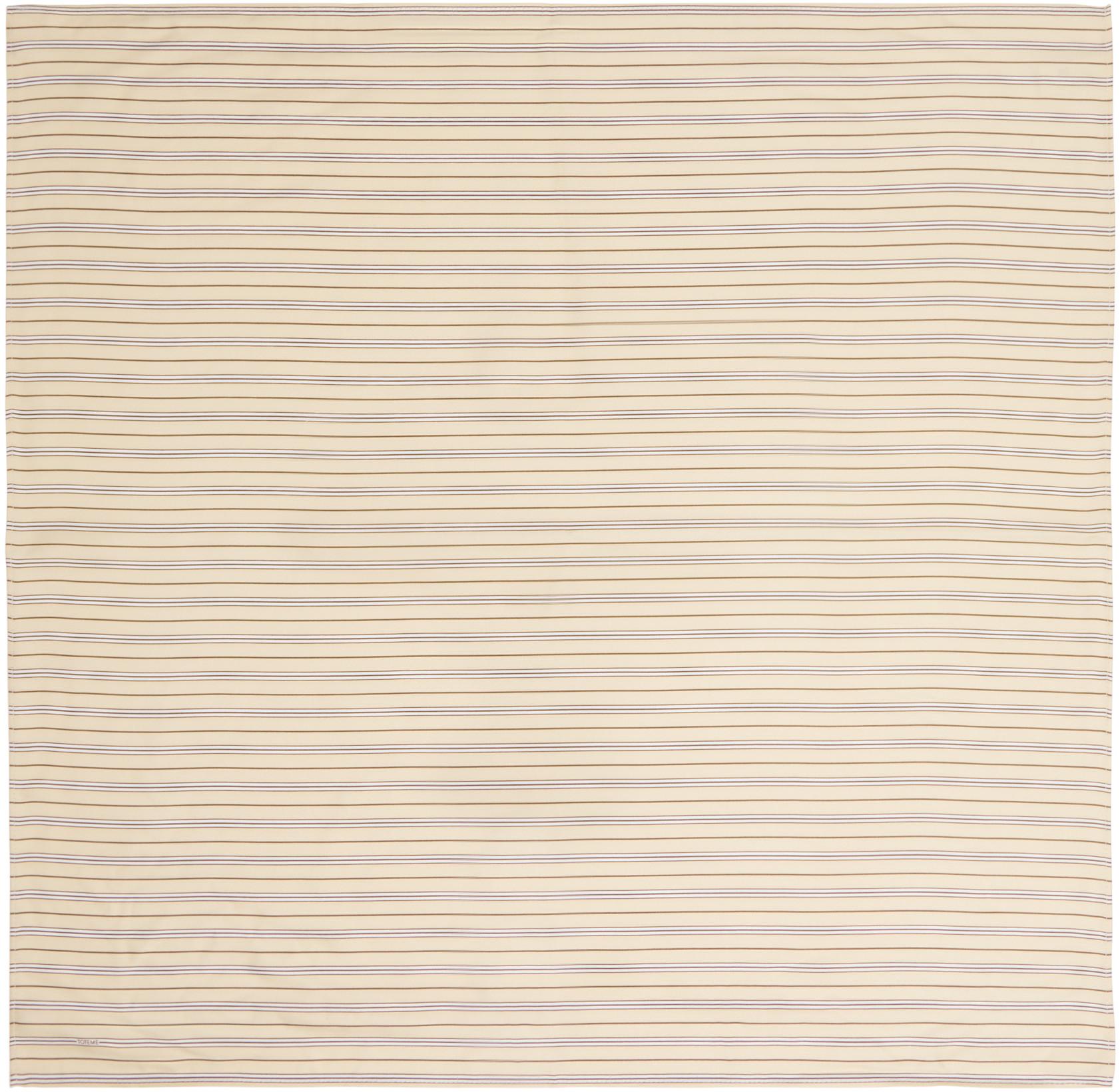 Beige & Brown Striped Silk Scarf by TOTEME
