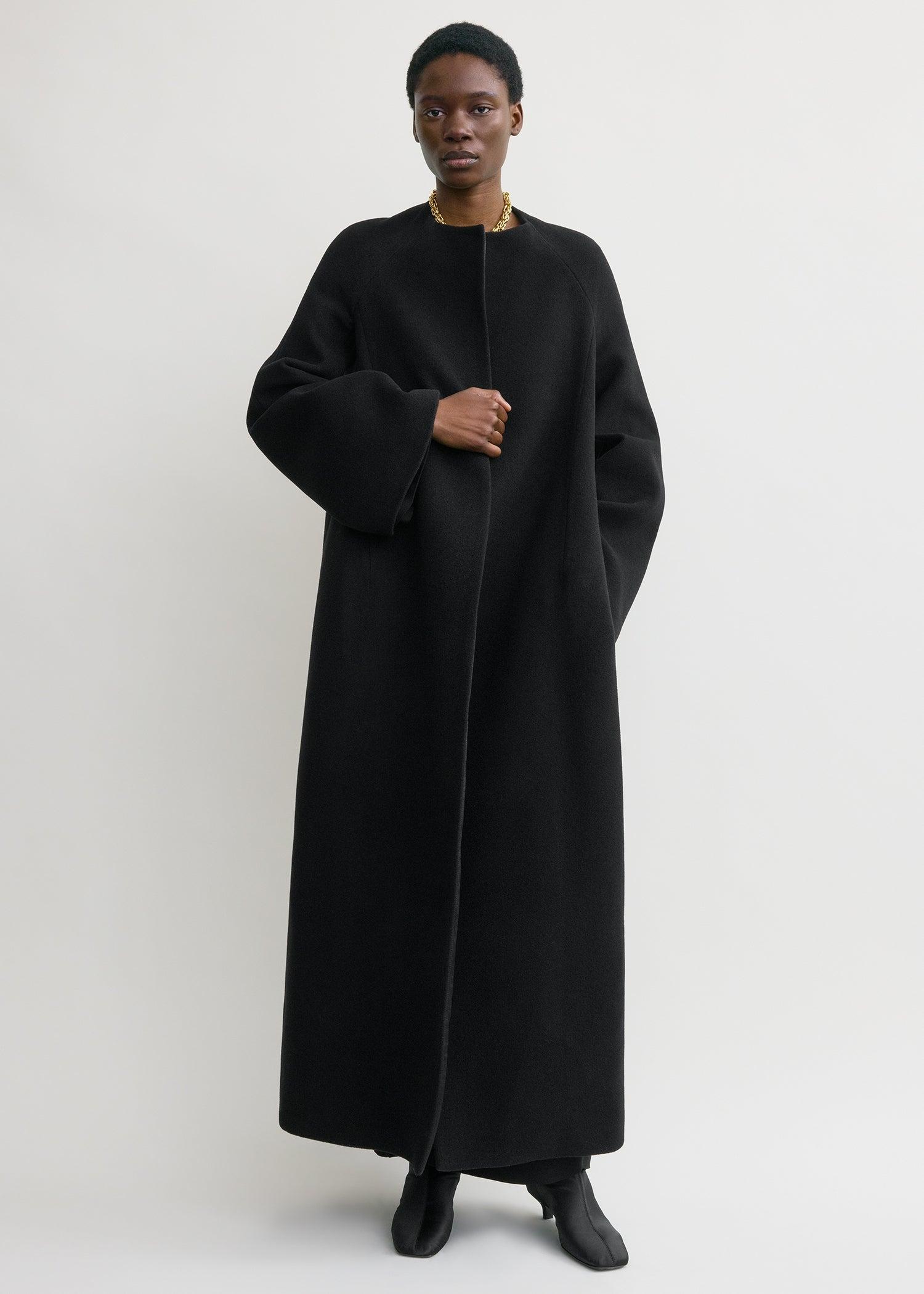 Bell-sleeve coat black by TOTEME