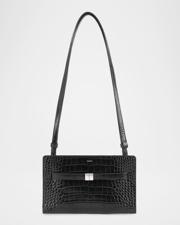 Belted Croc-Embossed Crossbody Bag by TOTEME
