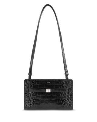Belted Croc Embossed Leather Crossbody by TOTEME