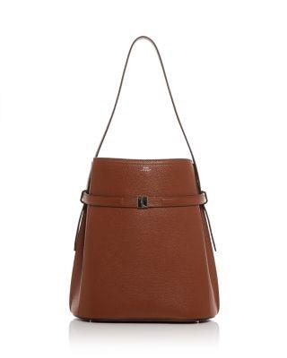 Belted Leather Bucket Bag by TOTEME