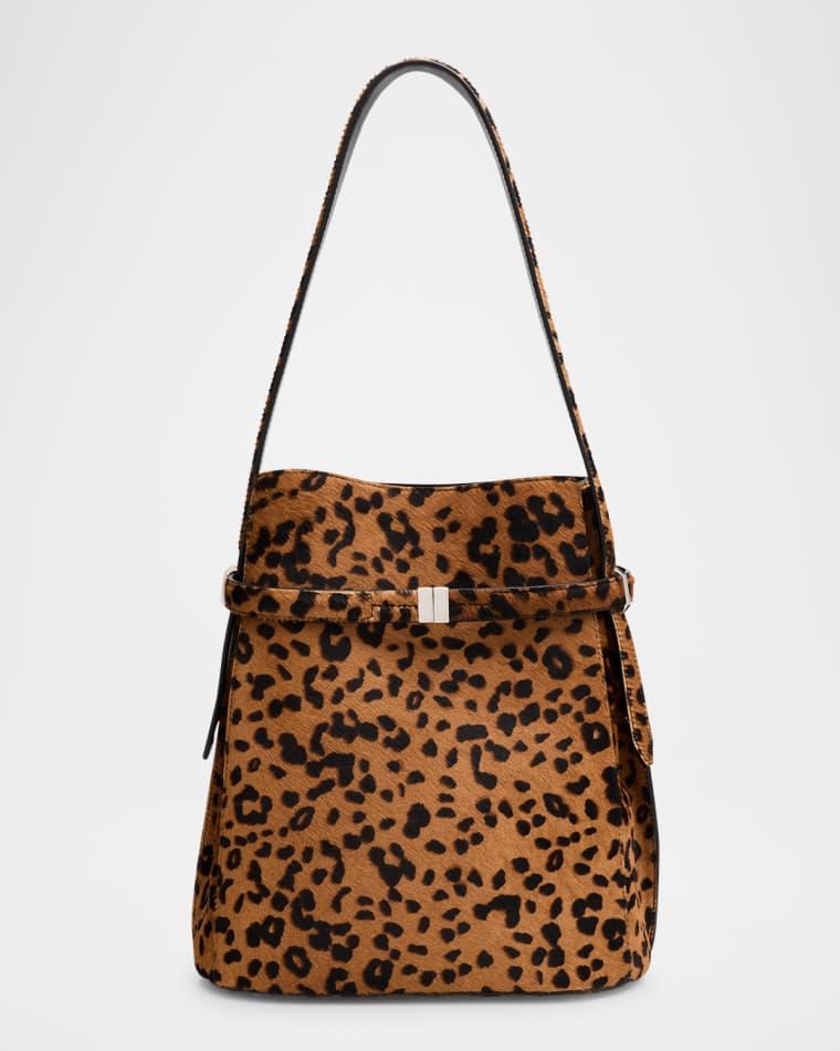Belted Leopard Pony Hair Bucket Bag by TOTEME