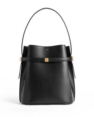 Belted Smooth Leather Bucket Bag by TOTEME