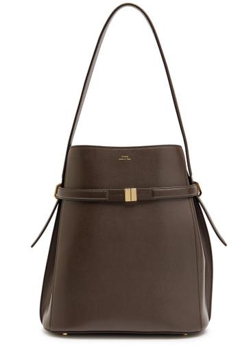 Belted leather bucket bag by TOTEME