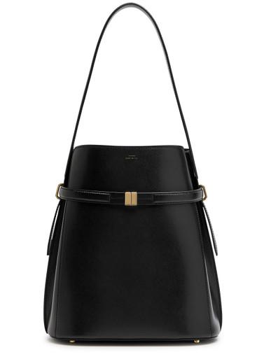 Belted leather bucket bag by TOTEME