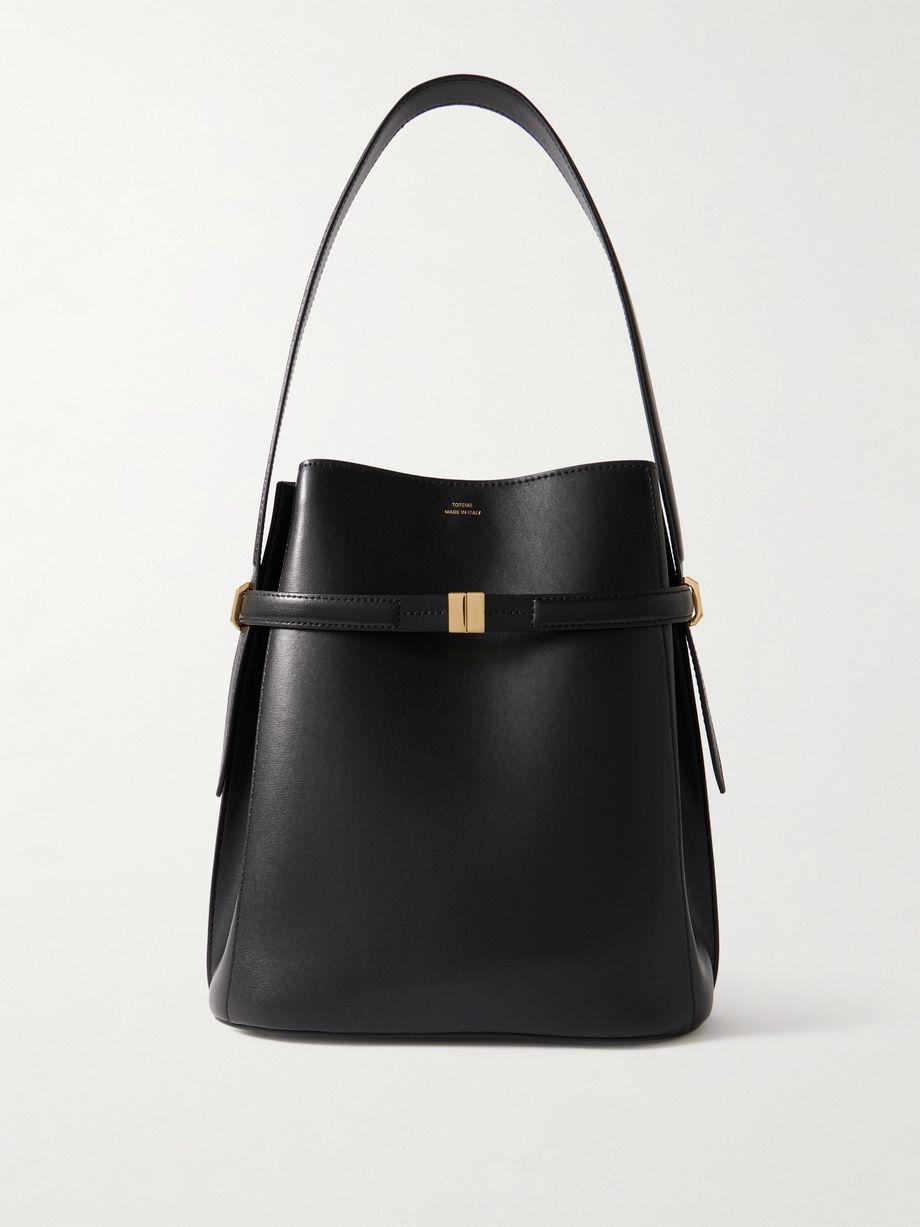 Belted leather tote by TOTEME
