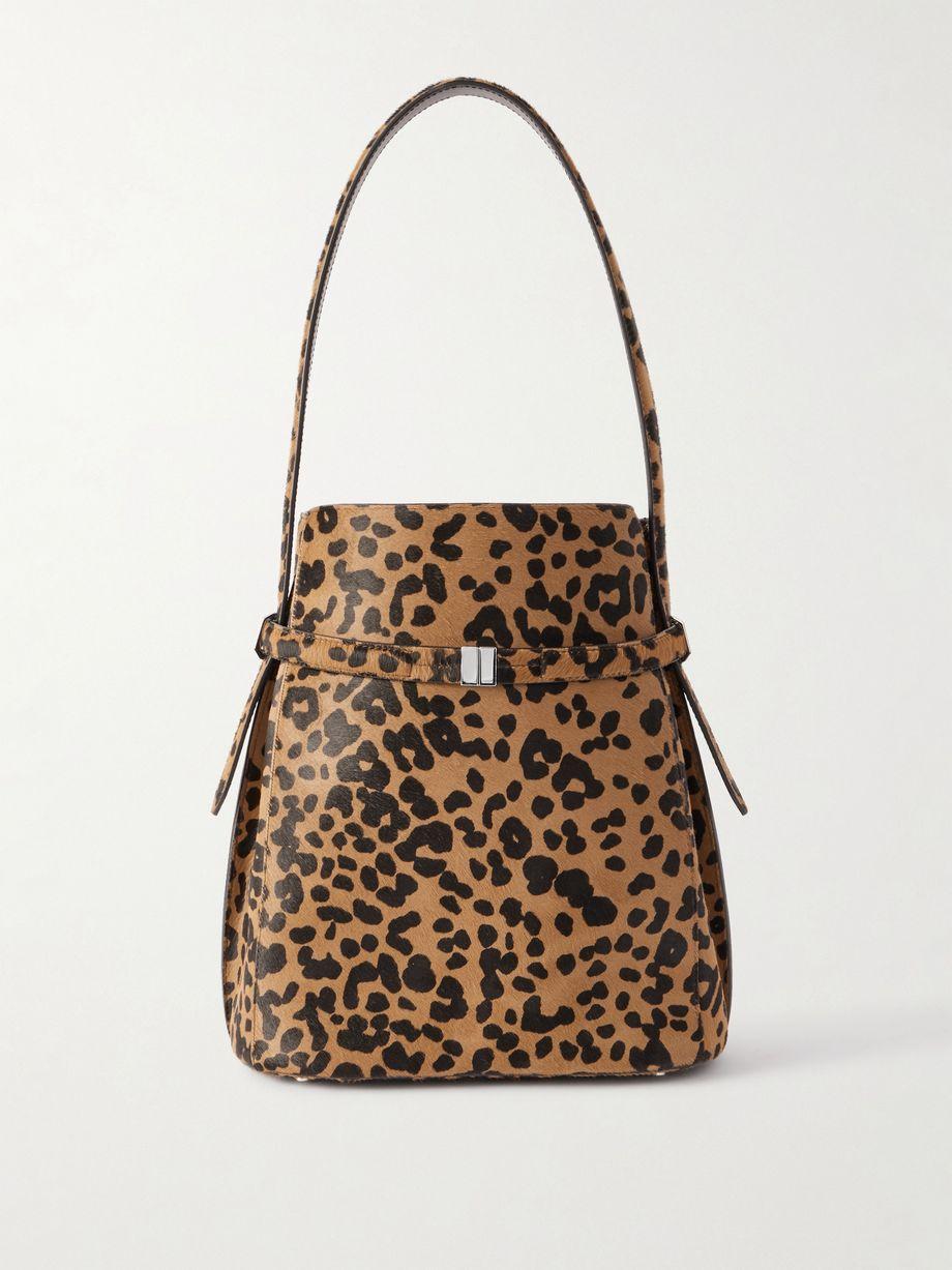 Belted leopard-print cow hair tote by TOTEME