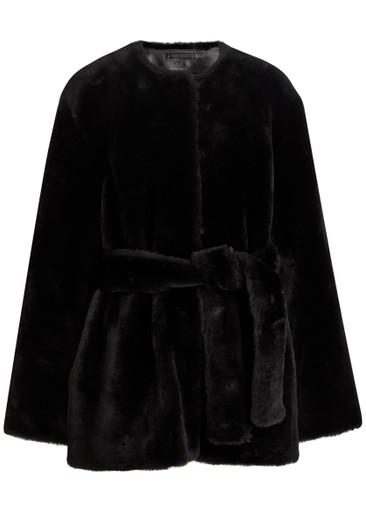 Belted shearling jacket by TOTEME