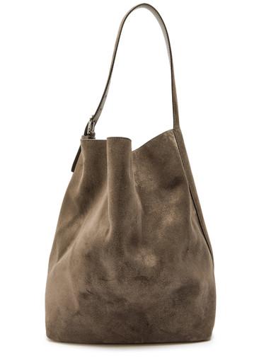 Belted suede tote by TOTEME
