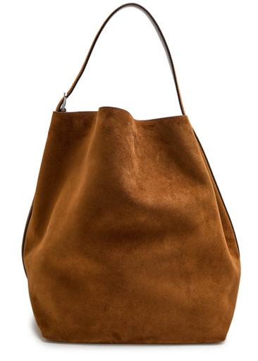 Belted suede tote by TOTEME