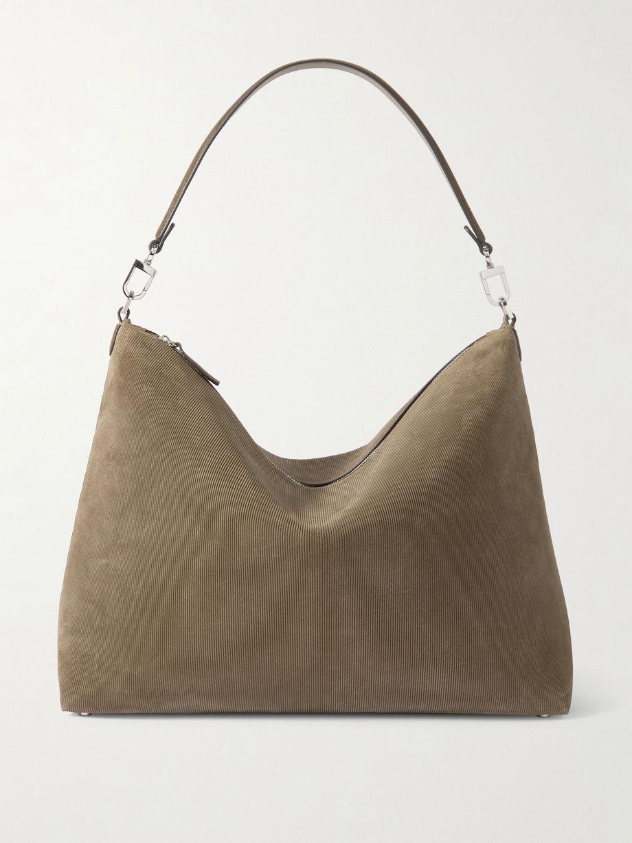 Bevel medium textured-suede tote by TOTEME