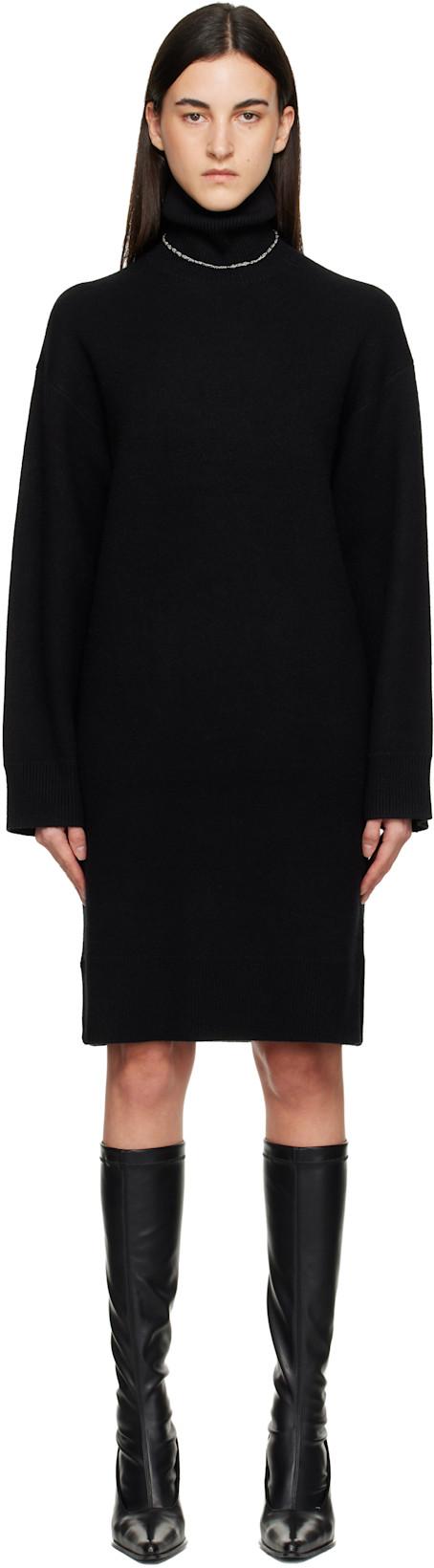 Black Broad Turtleneck Minidress by TOTEME