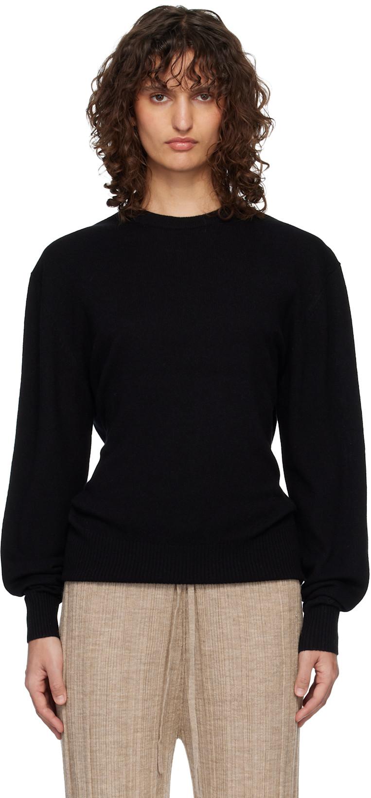 Black Classic Cashmere Crew Knit Sweater by TOTEME
