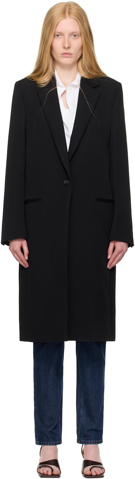 Black Classic Tailored Coat by TOTEME