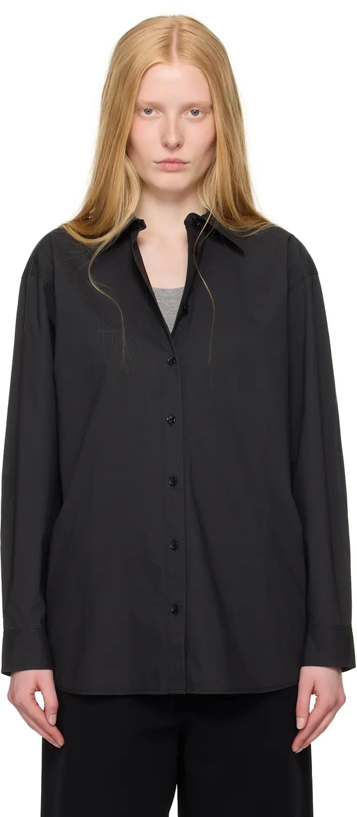 Black Classic Tumbled Shirt by TOTEME