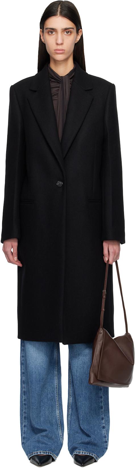 Black Classic Winter Coat by TOTEME