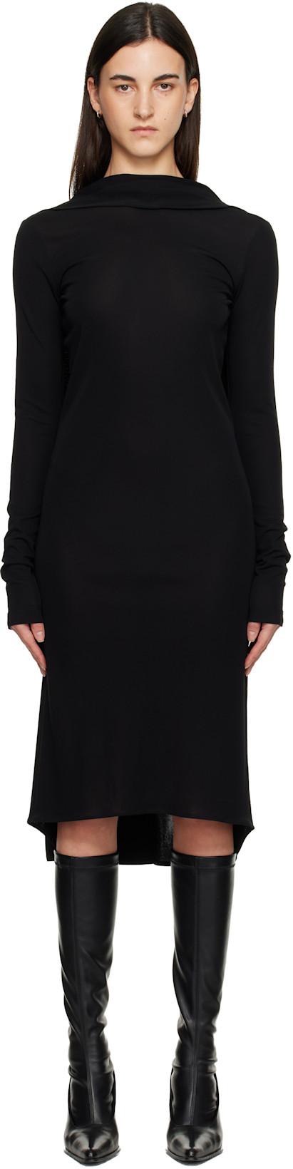 Black Cocoon Cape Midi Dress by TOTEME