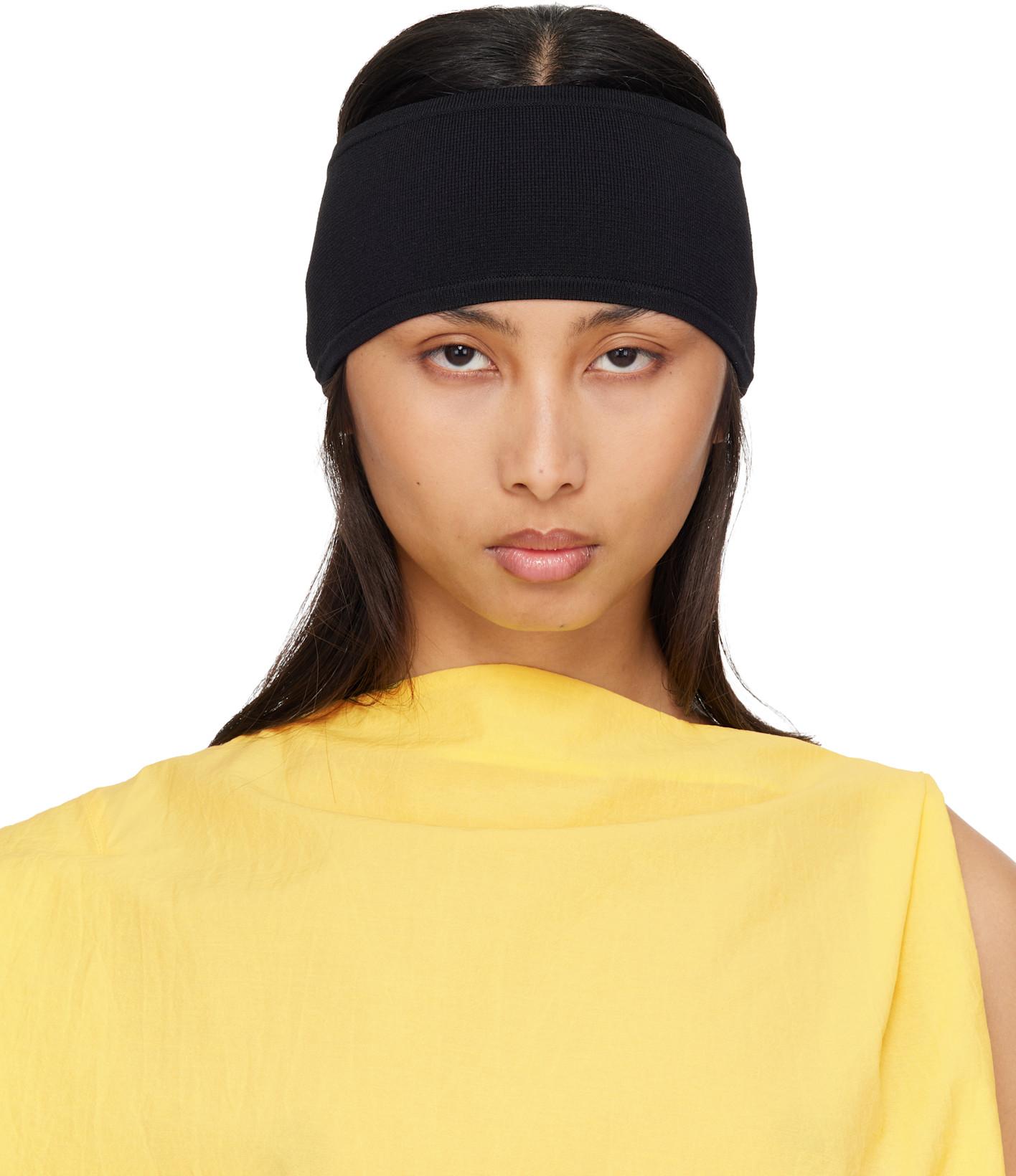 Black Compact Knit Headband by TOTEME