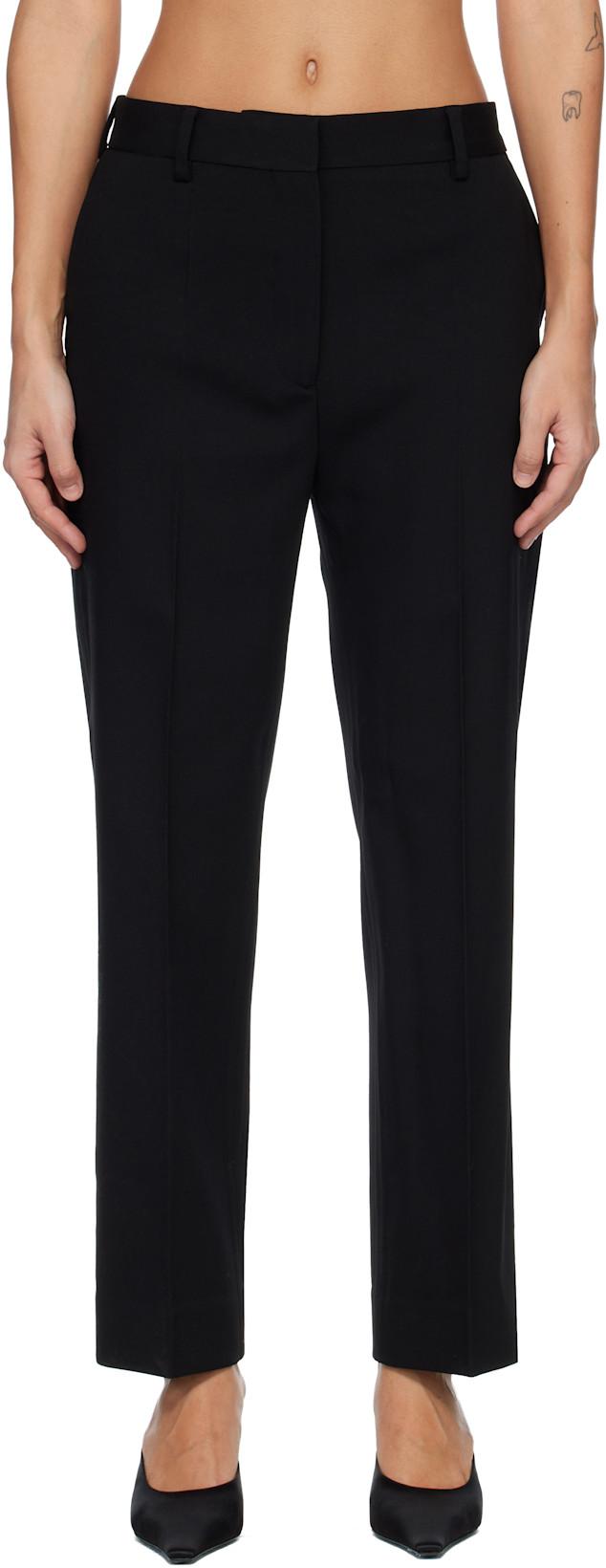 Black Cropped Suit Trousers by TOTEME