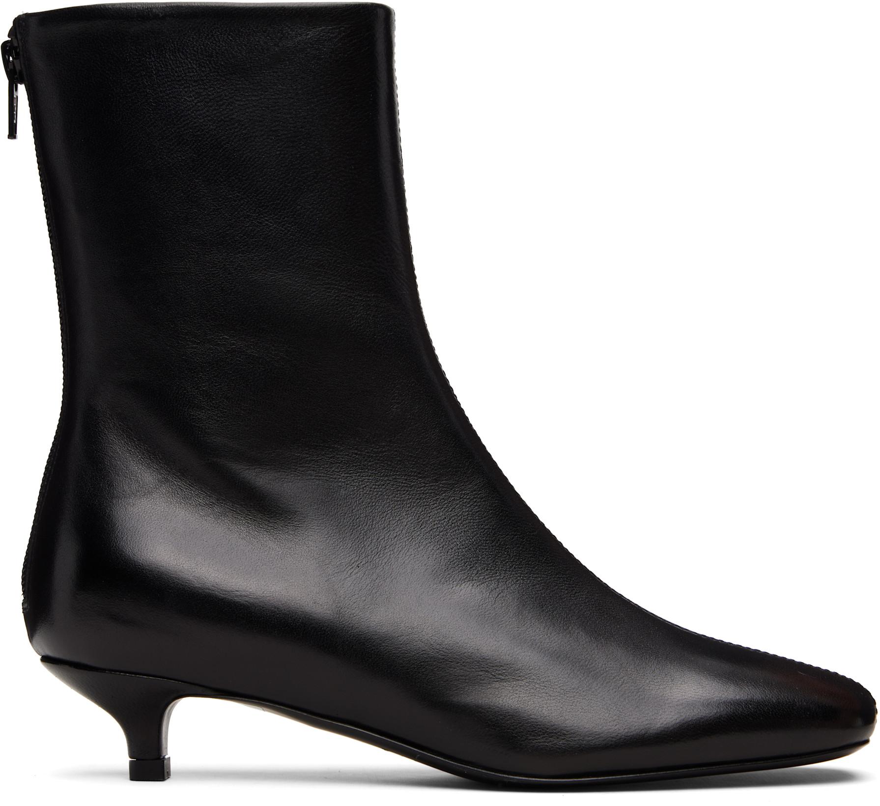 Black Day Nappa Ankle Boots by TOTEME